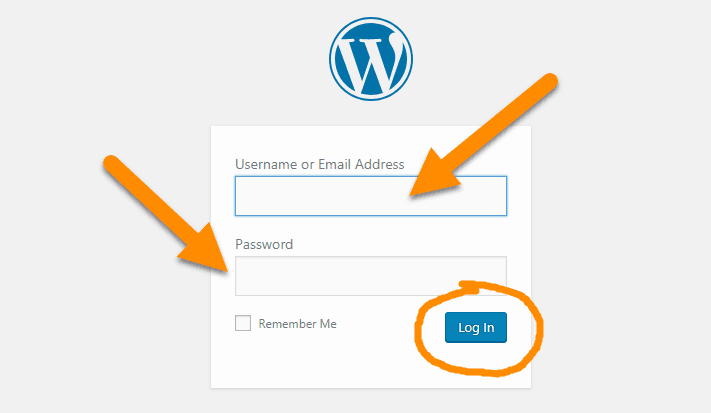 WordPress login prompt