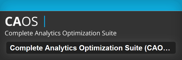 CAOS - Complete Analytics Optimization Suite plugin for Google Analytics